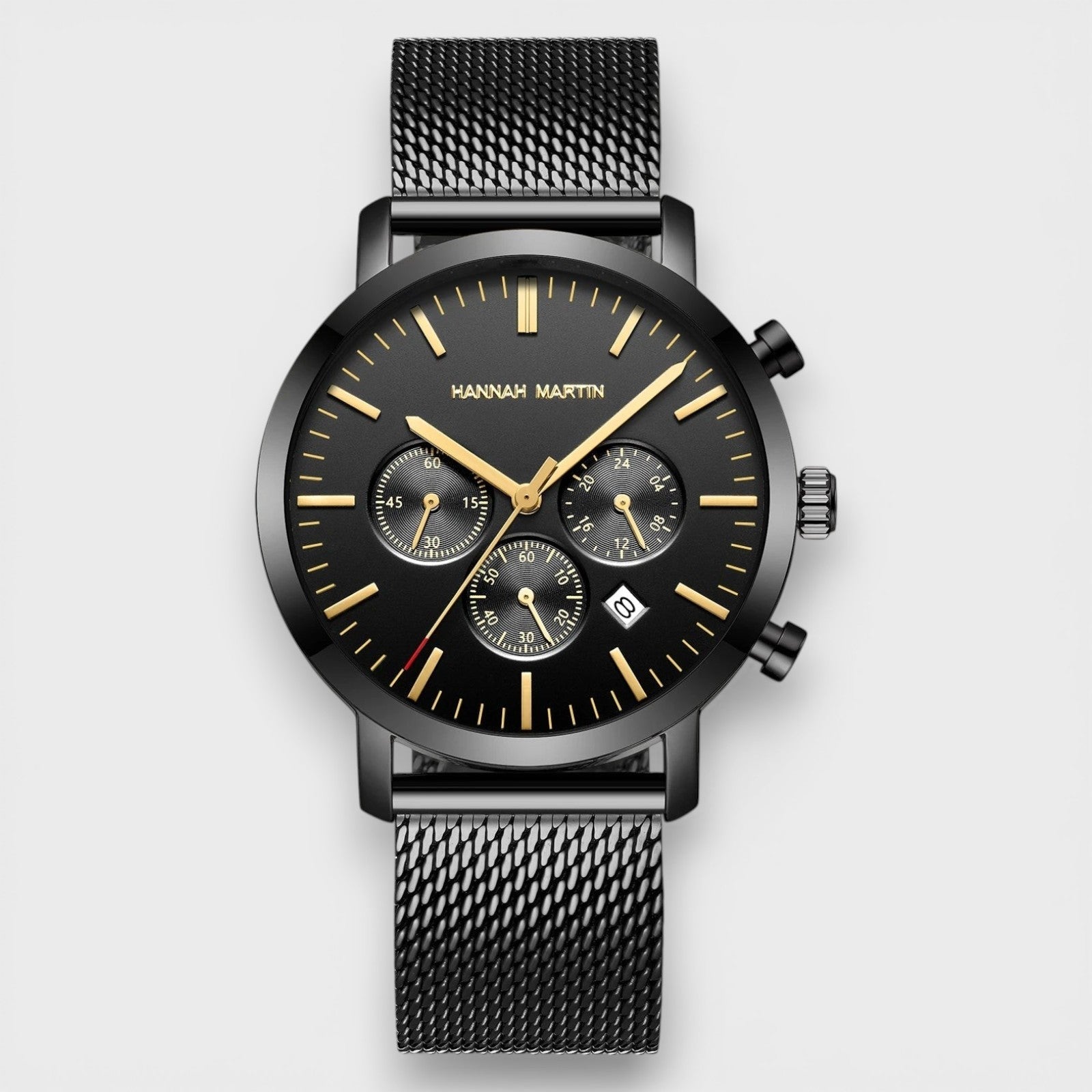 Montre Chrono Noir Maille
